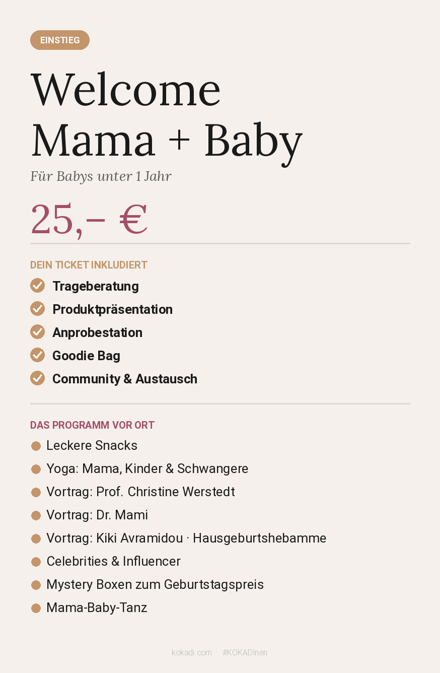 KOKADInen Welcome Mama + Baby (under 1 year)