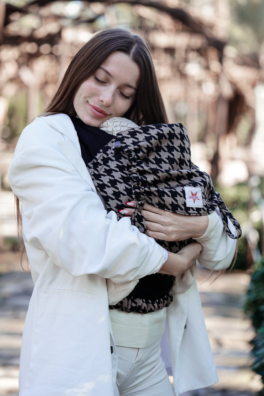 XXL Shopper Houndstooth black