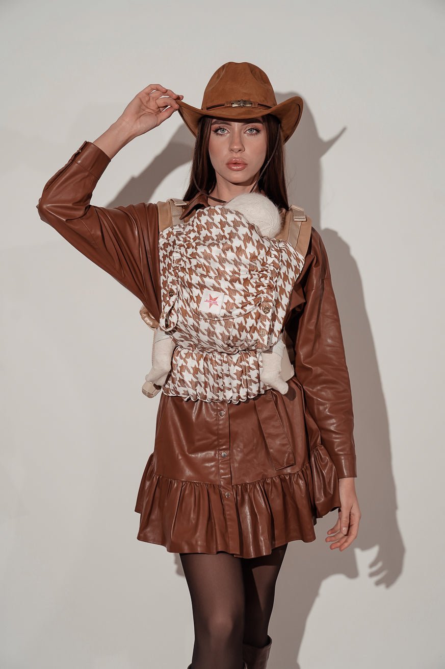 Baby Carrier Flip X Houndstooth Latte Macchiato - KOKADI